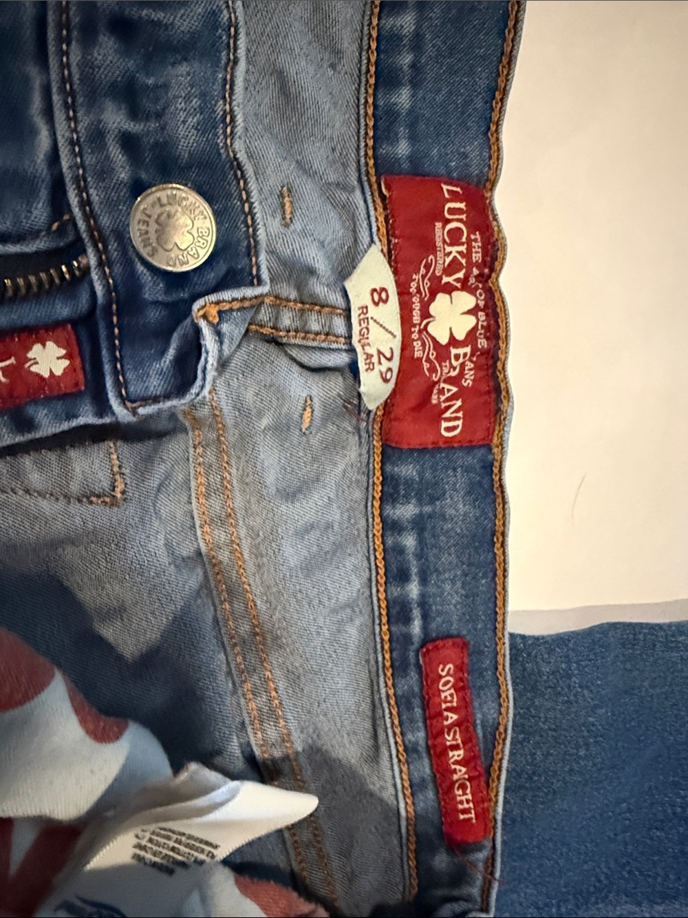 Lucky Brand Classic Mid to Dark Blue Sophia Straight Leg Jeans - Picture 2 of 12